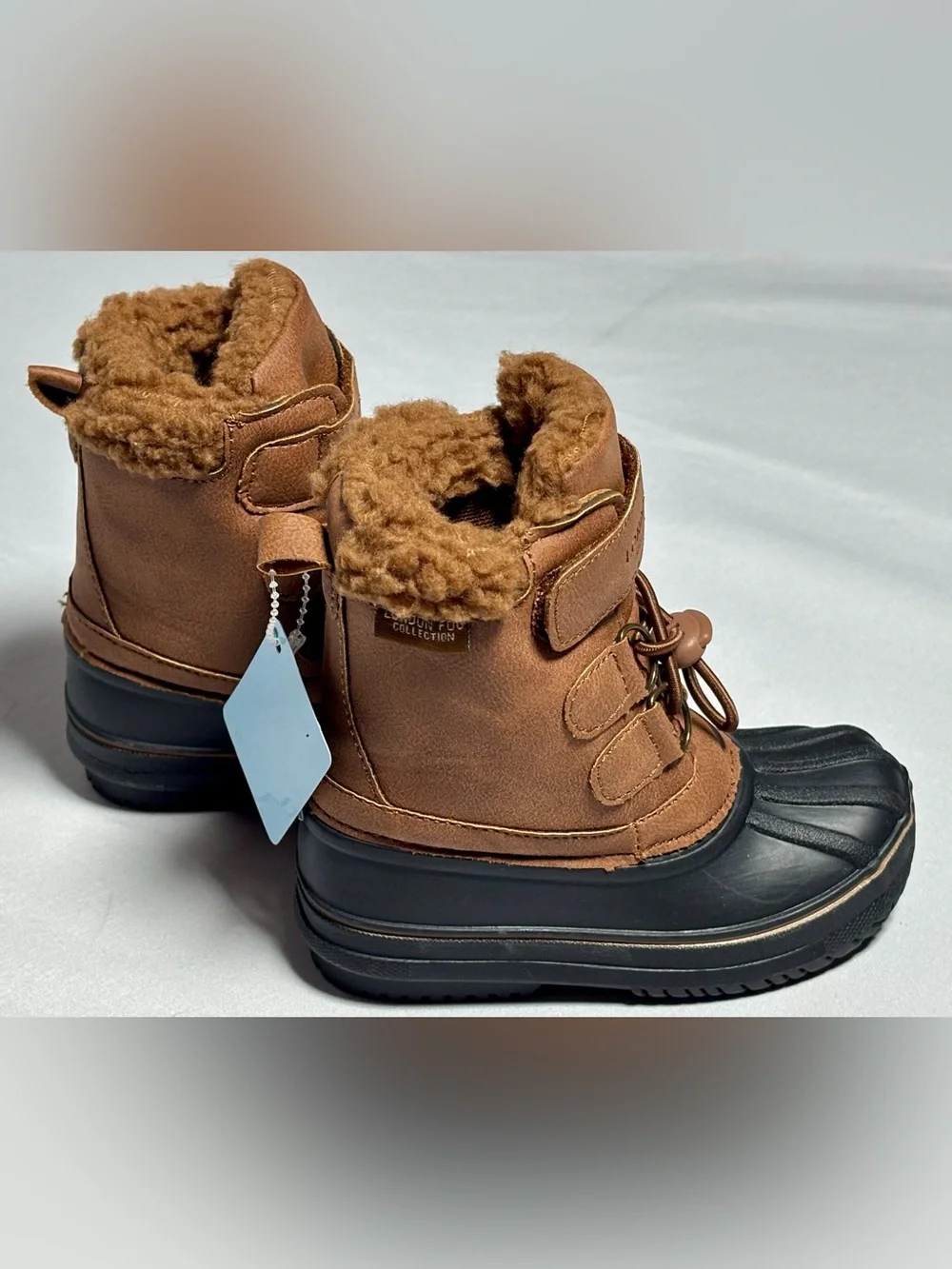 London Fog Lined Winter Snow Boots Toddler Size 6 Brown Black New w Tags